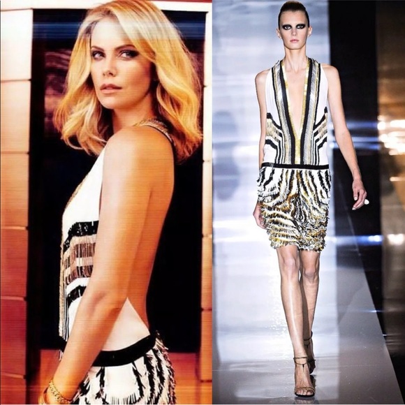 Gucci Dresses & Skirts - GUCCI • RARE! Runway Bead Fringe Deco Gold Dress